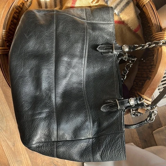 Authentic Coach Madison Tribeca East West Black Leather Tote Handbag #14111 - Picture 11 of 17